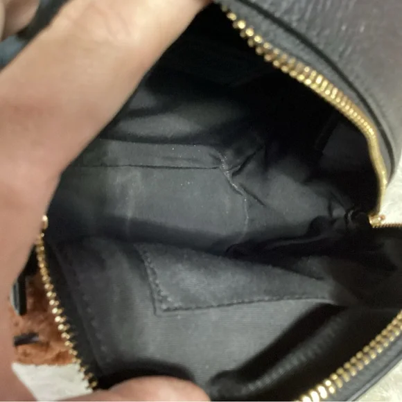 SOLD………..Coach Black Leather Mini Backpack with Brown Shearling EUC - Picture 13 of 15